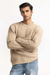 Beige Basic Sweater MN-SWT-WS23-078